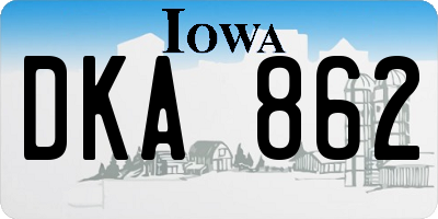 IA license plate DKA862