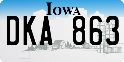 IA license plate DKA863