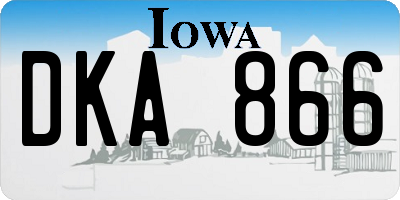 IA license plate DKA866