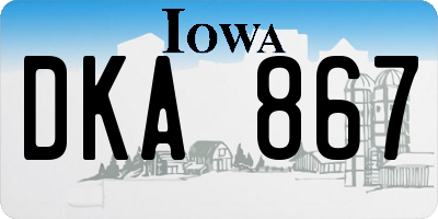 IA license plate DKA867