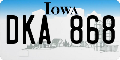 IA license plate DKA868