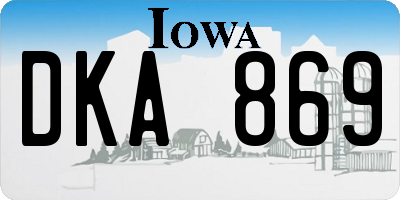 IA license plate DKA869