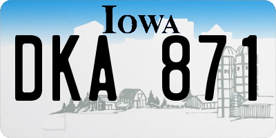 IA license plate DKA871