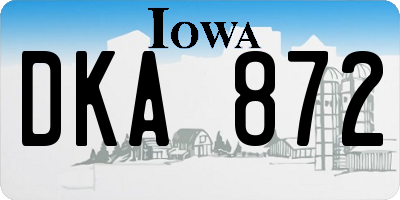 IA license plate DKA872