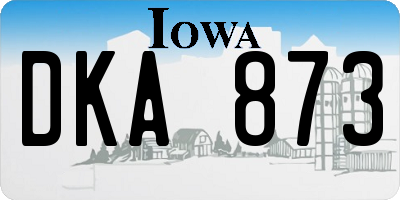 IA license plate DKA873