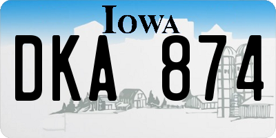 IA license plate DKA874