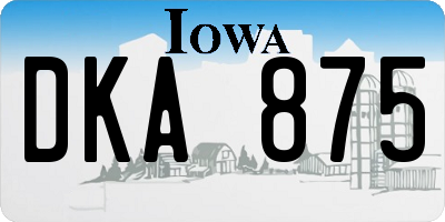 IA license plate DKA875
