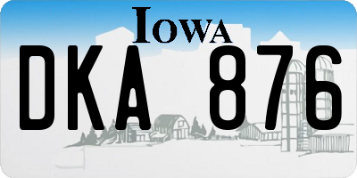 IA license plate DKA876