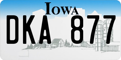 IA license plate DKA877