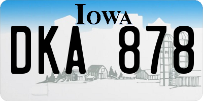 IA license plate DKA878