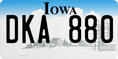IA license plate DKA880