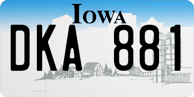 IA license plate DKA881