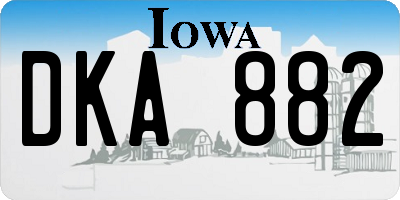IA license plate DKA882