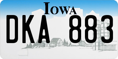 IA license plate DKA883