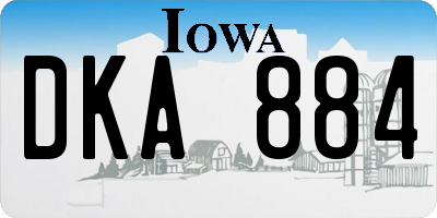 IA license plate DKA884
