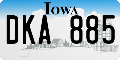 IA license plate DKA885