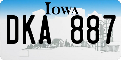 IA license plate DKA887