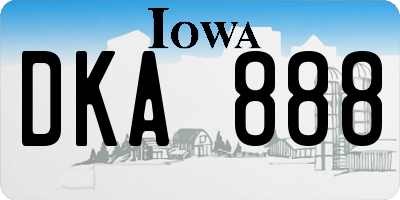 IA license plate DKA888