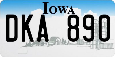 IA license plate DKA890