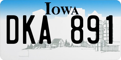 IA license plate DKA891