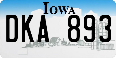 IA license plate DKA893