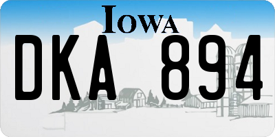 IA license plate DKA894