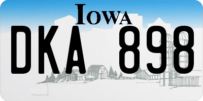 IA license plate DKA898