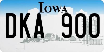 IA license plate DKA900