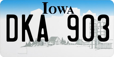 IA license plate DKA903