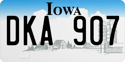 IA license plate DKA907