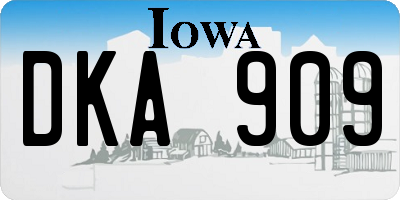 IA license plate DKA909