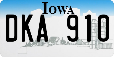 IA license plate DKA910