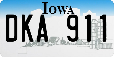 IA license plate DKA911