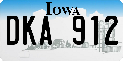 IA license plate DKA912