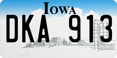 IA license plate DKA913