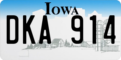 IA license plate DKA914