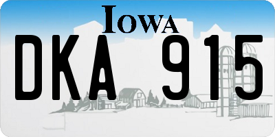 IA license plate DKA915