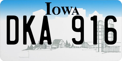 IA license plate DKA916