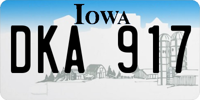 IA license plate DKA917