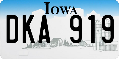 IA license plate DKA919