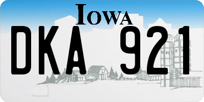IA license plate DKA921