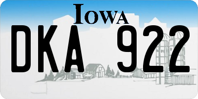 IA license plate DKA922
