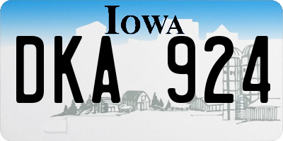 IA license plate DKA924