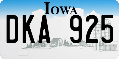 IA license plate DKA925