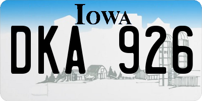 IA license plate DKA926