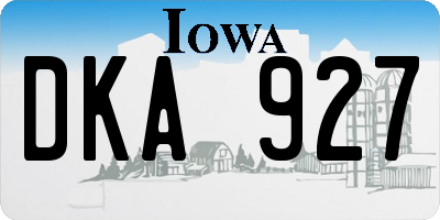 IA license plate DKA927