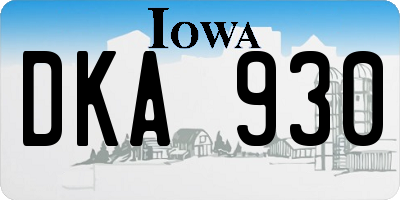 IA license plate DKA930