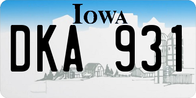 IA license plate DKA931