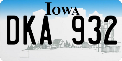 IA license plate DKA932
