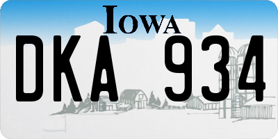IA license plate DKA934